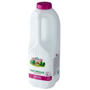 Piątnica Mleko Wiejskie 2% Bez Laktozy 1l butelka