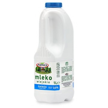 Piątnica Mleko wiejskie 2% 1l butelka