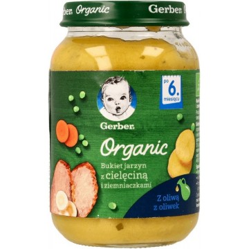 Nestle Gerber Organic Bukiet Jarzyn z Cielęciną i Ziemniaczkami Po 6. Miesiącu 190g