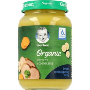 Nestle Gerber Organic Warzywa z Cielęciną Od 6. Miesiąca 190g