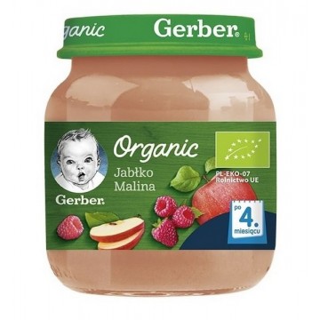 Nestle Gerber Organic Deser Jabłko Malina Po 4. Miesiącu 125g