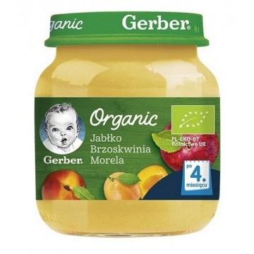 Nestle Gerber Organic Deser Jabłko Brzoskwinia Morela Po 4. Miesiącu 125g