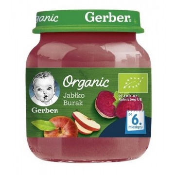 Nestle Gerber Organic Przecier Jabłko Burak Po 6. Miesiącu 125g