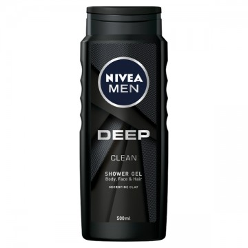 Nivea Men Deep Clean Żel pod Prysznic do Ciała, Twarzy i Włosów Męski 500 ml