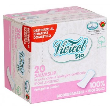 Vivicot Bio Wkładki Higieniczne Składane z Organicznej Bawełny Niebielone Chlorem Kompostowalne 20 sztuk