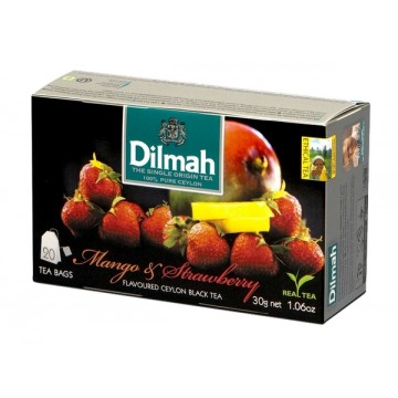 Dilmah Flavoured Owocowa Mango & Strawberry Black Tea 20tb