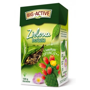 Big Active Herbata Zielona Liściasta z Opuncją 100g