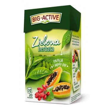 Big Active Herbata Zielona Ekspresowa Papaja z Jagodami Goji 20tb