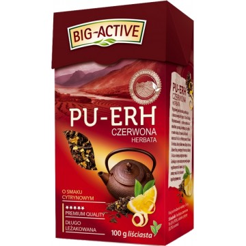 Big Active Pu Erh Herbata Czerwona Liściasta Cytrynowa 100g
