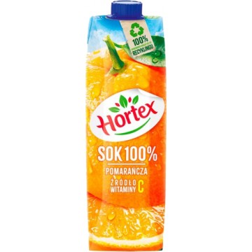 Hortex Sok 100% Pomarańczowy 1l karton