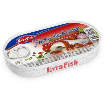 EvraFish Filety Śledziowe w Sosie Pomidorowym 170g