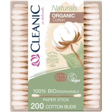 Cleanic Naturals Patyczki Higieniczne z Bawełny Organicznej 200 szt