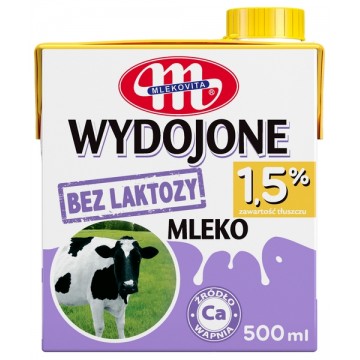 Mlekovita Mleko Wydojone UHT 1,5% Bez Laktozy 500ml