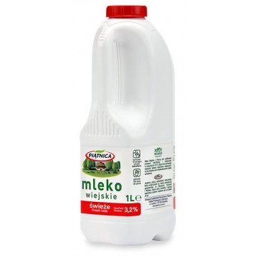 Piątnica Mleko Wiejskie 3,2% 1l butelka