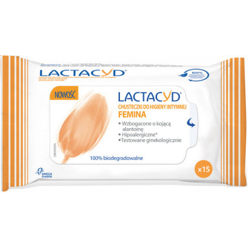 Lactacyd Femina Chusteczki do Higieny Intymnej 15szt